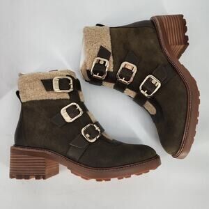 Vince Camuto Klerica Shearling Boots in Olive Green Size 7M
